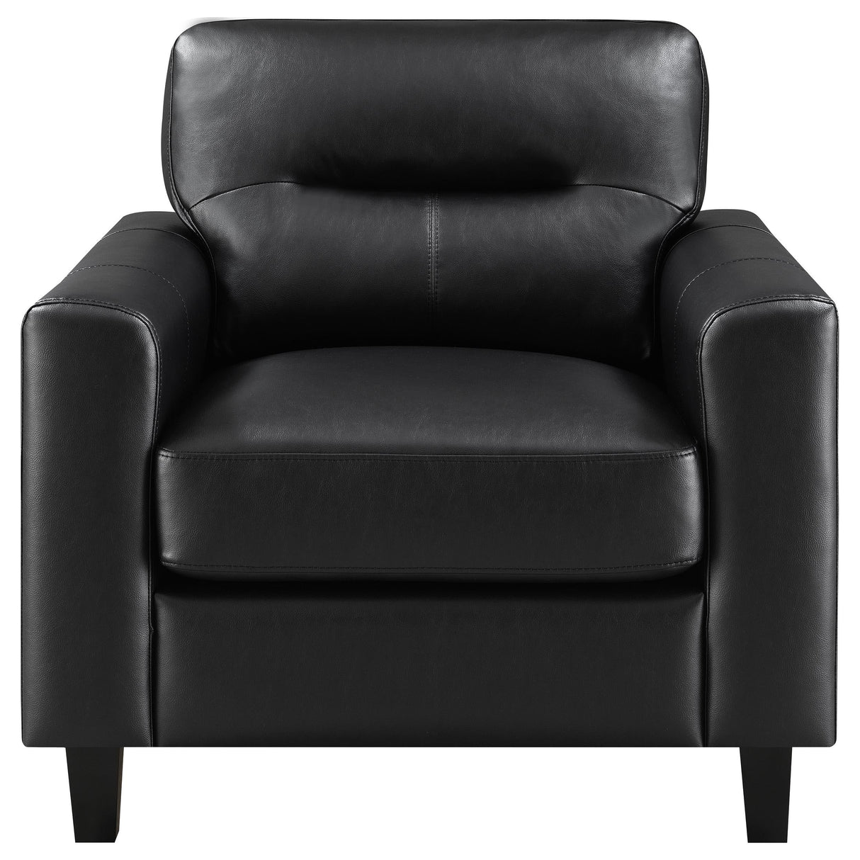 Scotland Faux Leather Upholstered Track Arm Chair Black by Coaster at Eve Furniture