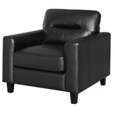 Scotland Faux Leather Upholstered Track Arm Chair Black by Coaster at Eve Furniture