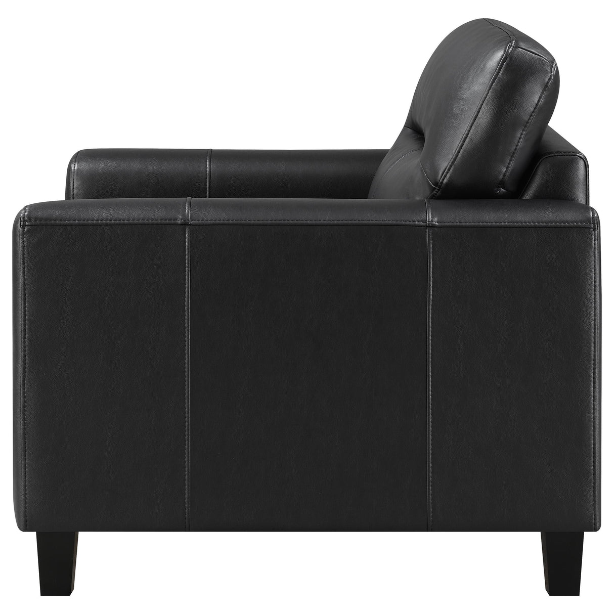 Scotland Faux Leather Upholstered Track Arm Chair Black by Coaster at Eve Furniture