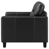 Scotland Faux Leather Upholstered Track Arm Chair Black by Coaster at Eve Furniture