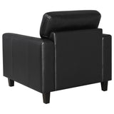 Scotland Faux Leather Upholstered Track Arm Chair Black by Coaster at Eve Furniture