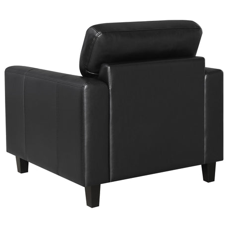 Scotland Faux Leather Upholstered Track Arm Chair Black by Coaster at Eve Furniture