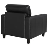 Scotland Faux Leather Upholstered Track Arm Chair Black by Coaster at Eve Furniture