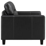 Scotland Faux Leather Upholstered Track Arm Chair Black by Coaster at Eve Furniture