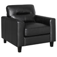 Scotland Faux Leather Upholstered Track Arm Chair Black by Coaster at Eve Furniture