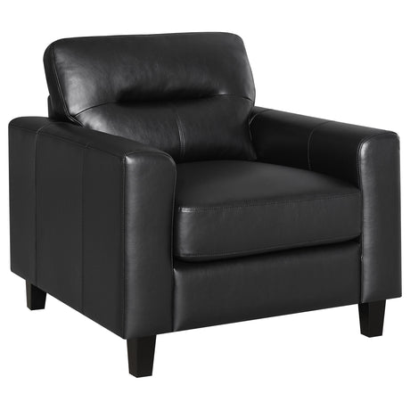 Scotland Faux Leather Upholstered Track Arm Chair Black by Coaster at Eve Furniture