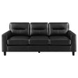 Scotland Faux Leather Upholstered Track Arm Sofa Black by Coaster at Eve Furniture