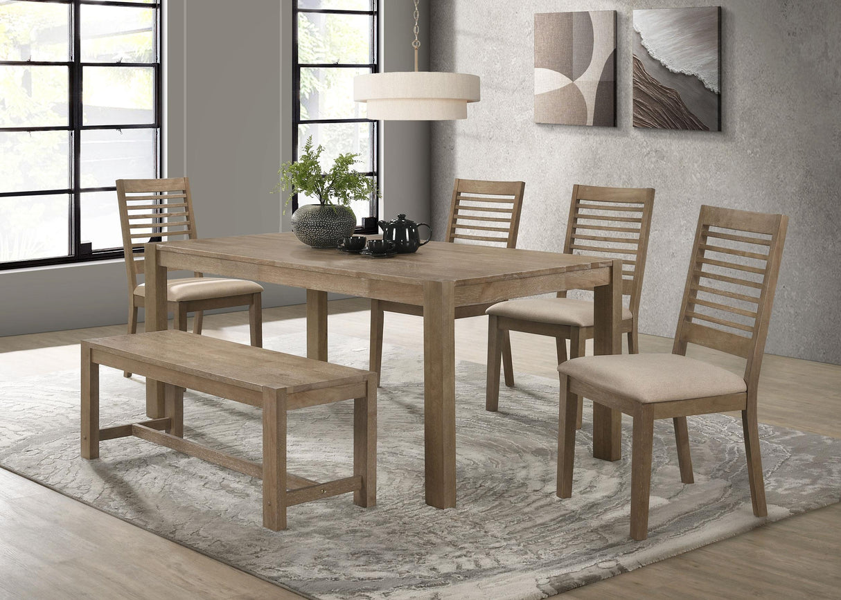 Scottsdale Brown Washed 6-Piece Rectangular Dining Set