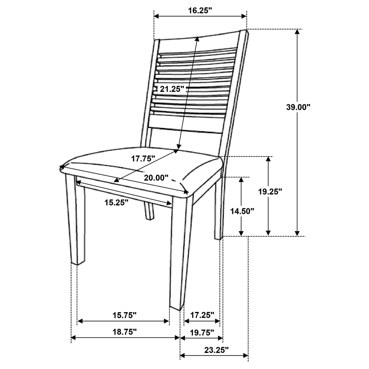 Scottsdale Dining Side Chair Brown Washed (Set of 2)