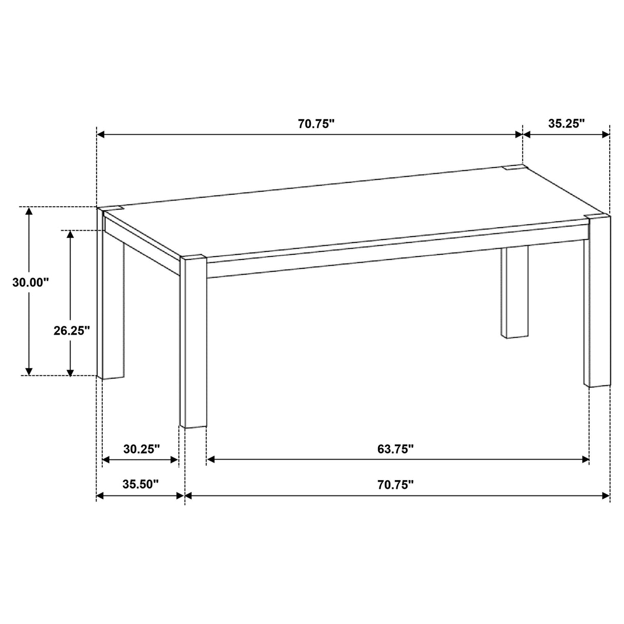 Scottsdale Rectangular Solid Wood Dining Table Brown Washed