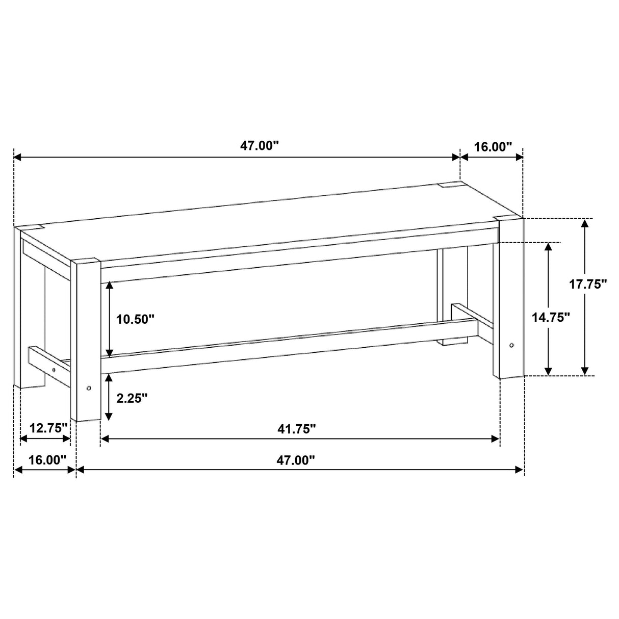 Scottsdale Solid Wood Dining Bench Brown Washed