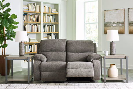 Scranto Brindle Manual Reclining Loveseat by Ashley at Eve Furniture