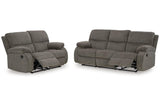 Scranto Brindle Manual Reclining Sofa and Loveseat by Ashley at Eve Furniture