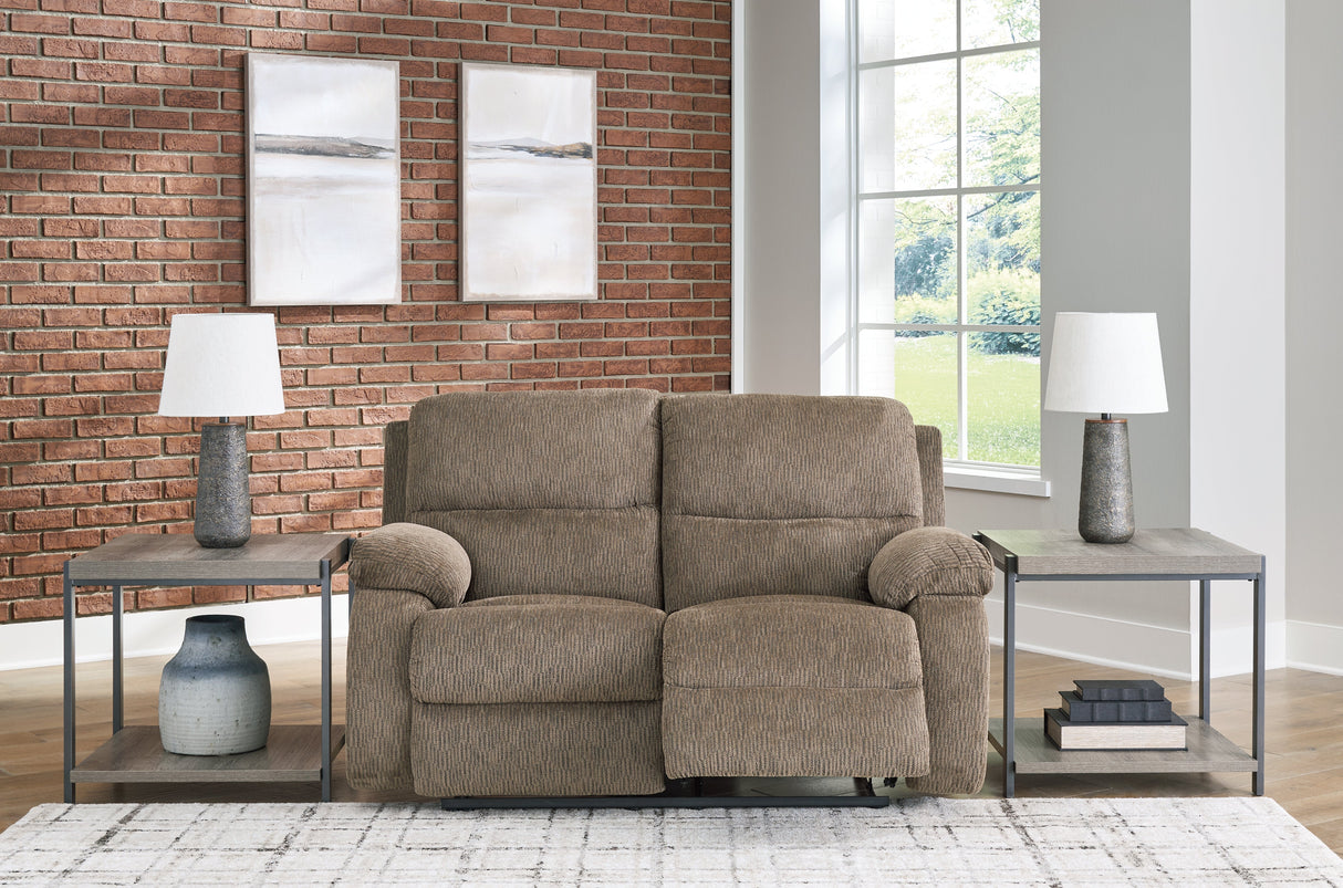 Scranto Oak Reclining Loveseat