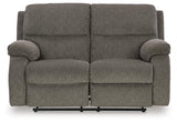 Scranto Brindle Manual Reclining Loveseat by Ashley at Eve Furniture