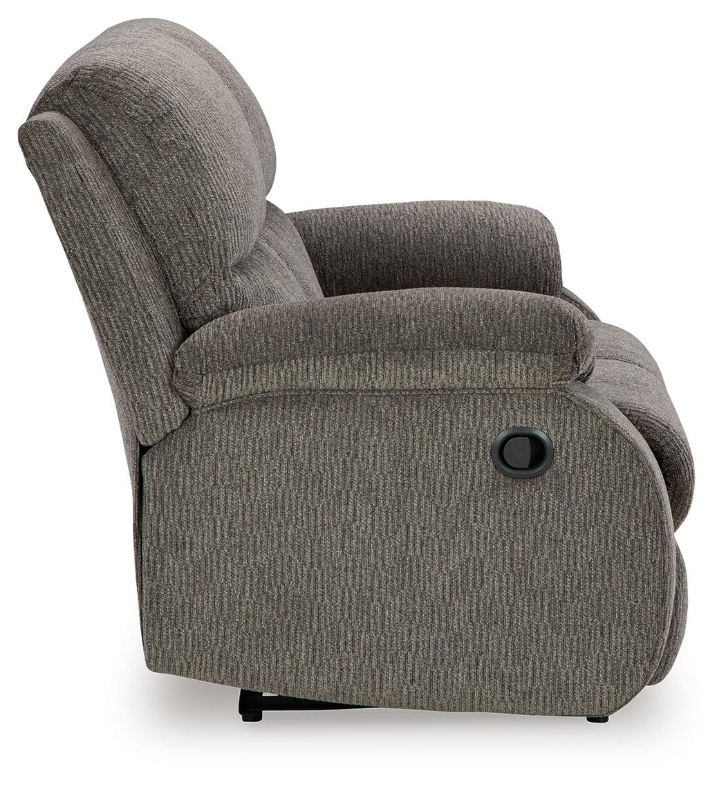 Scranto Brindle Manual Reclining Loveseat by Ashley at Eve Furniture