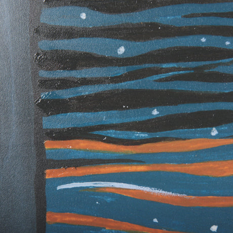 Sea bay at night I by Mercana Studio a Hand Embellished Textured Framed Art Print by Mercana at Eve Furniture