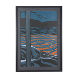 Sea bay at night I by Mercana Studio a Hand Embellished Textured Framed Art Print by Mercana at Eve Furniture