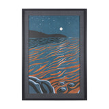 Sea bay at night II by Mercana Studio a Hand Embellished Textured Framed Art Print by Mercana at Eve Furniture