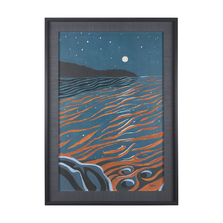 Sea bay at night II by Mercana Studio a Hand Embellished Textured Framed Art Print by Mercana at Eve Furniture