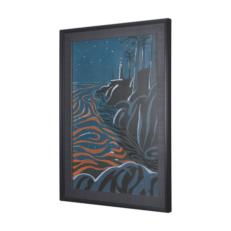 Sea bay at night III by Mercana Studio a Hand Embellished Textured Framed Art Print by Mercana at Eve Furniture