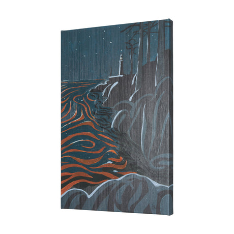 Sea bay at nitght III by Mercana Studio a Hand Embellished Textured Canvas by Mercana at Eve Furniture