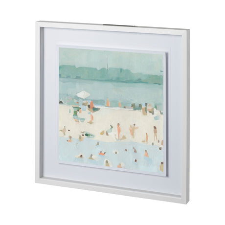 Sea Glass Sandbar I by Emma Scarvey a Hand Embellished Textured Framed Art Print Matted under Glass by Mercana at Eve Furniture