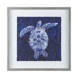 Sea Turtle Shadow II by Grace Popp a Hand Embellished Textured Framed Art Print Matted under Glass by Mercana at Eve Furniture