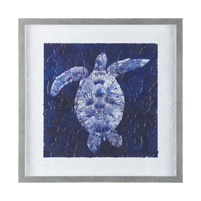 Sea Turtle Shadow II by Grace Popp a Hand Embellished Textured Framed Art Print Matted under Glass by Mercana at Eve Furniture