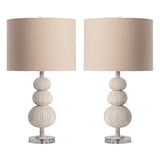 Sea Urchin White Table Lamp (Set of 2) by Crestview at Eve Furniture