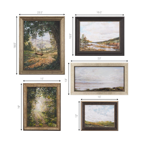 Sea View (Set of 5) by Mercana Studioa Hand Embellished Textured Framed Art Print by Mercana at Eve Furniture