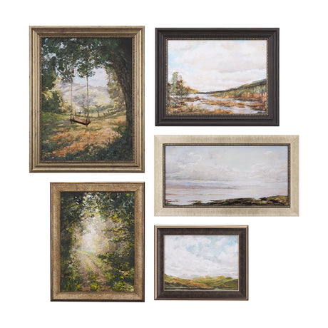Sea View (Set of 5) by Mercana Studioa Hand Embellished Textured Framed Art Print by Mercana at Eve Furniture