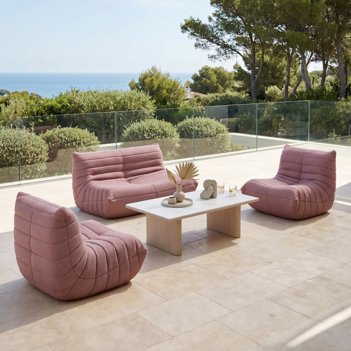 Seaborn White Outdoor Coffee Table by Zuomod at Eve Furniture