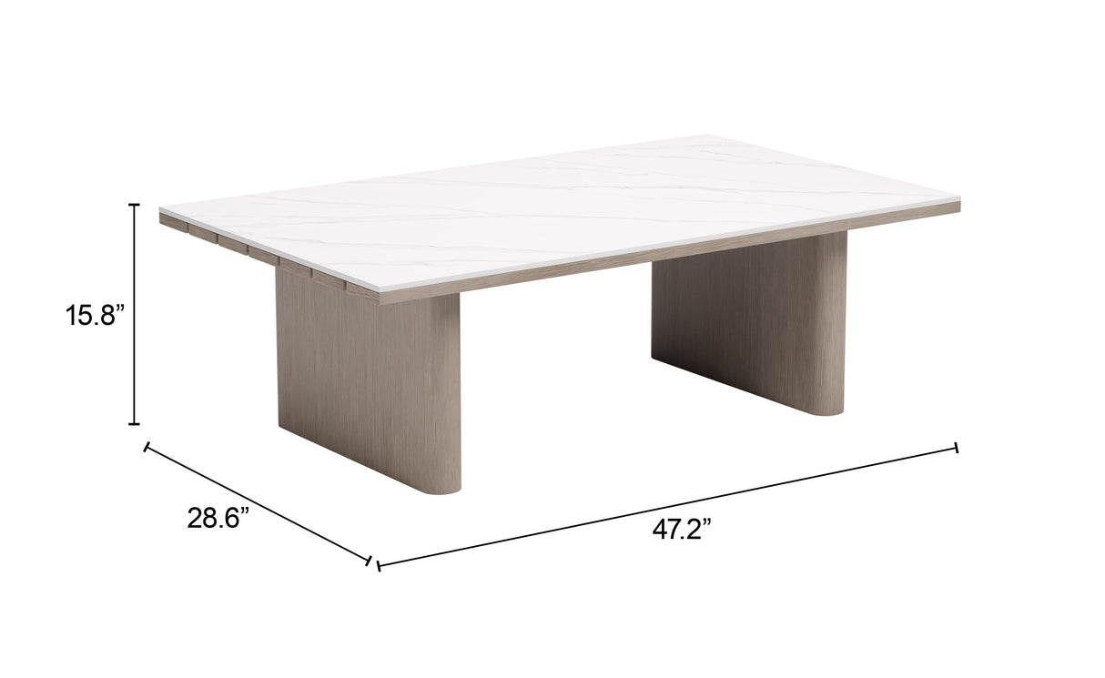 Seaborn White Outdoor Coffee Table by Zuomod at Eve Furniture