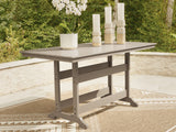Seacliff Beach Medium Brown Counter Height Table W/Umb OPT by Ashley at Eve Furniture