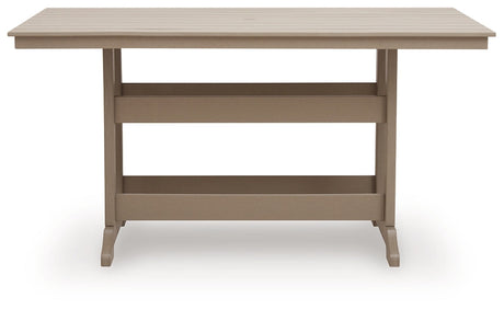 Seacliff Beach Medium Brown Counter Height Table W/Umb OPT by Ashley at Eve Furniture