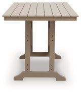 Seacliff Beach Medium Brown Counter Height Table W/Umb OPT by Ashley at Eve Furniture
