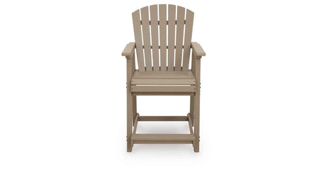 Seacliff Beach Medium Brown Outdoor Counter Height Bar Stool (Set of 2) by Ashley at Eve Furniture