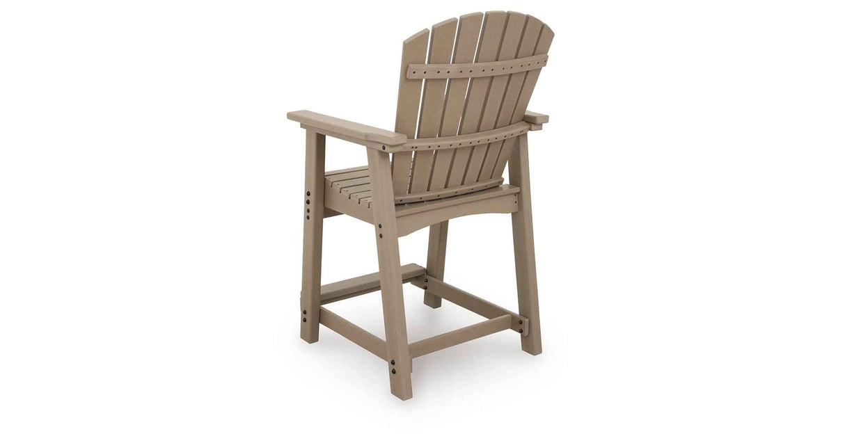 Seacliff Beach Medium Brown Outdoor Counter Height Bar Stool (Set of 2) by Ashley at Eve Furniture