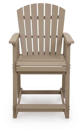 Seacliff Beach Medium Brown Outdoor Counter Height Bar Stool (Set of 2) by Ashley at Eve Furniture