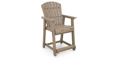 Seacliff Beach Medium Brown Outdoor Counter Height Bar Stool (Set of 2) by Ashley at Eve Furniture