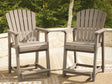 Seacliff Beach Medium Brown Outdoor Counter Height Bar Stool (Set of 2) by Ashley at Eve Furniture