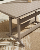Seacliff Beach Medium Brown Outdoor Counter Height Dining Table and 4 Barstools by Ashley at Eve Furniture