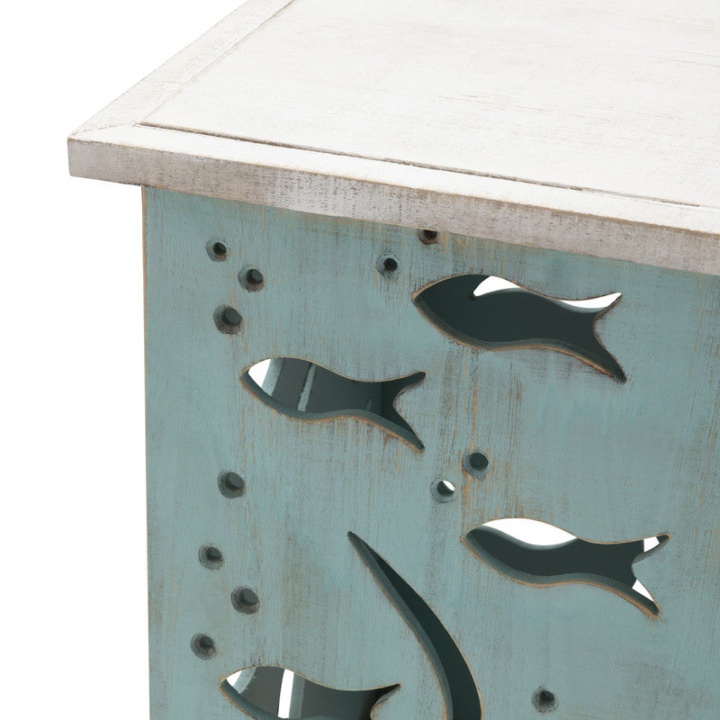 Seafoam Blue/White Accent Table by Crestview at Eve Furniture