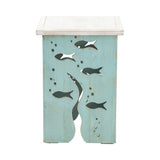 Seafoam Blue/White Accent Table by Crestview at Eve Furniture