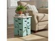 Seafoam Blue/White Accent Table by Crestview at Eve Furniture