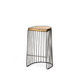 Seagram 30.5" Seat Height Brown Seat Black Metal Frame Stool by Mercana at Eve Furniture