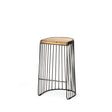 Seagram Brown Seat Black Metal Frame Stool by Mercana at Eve Furniture