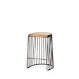 Seagram Brown Wood Seat Black Metal Frame Stool by Mercana at Eve Furniture
