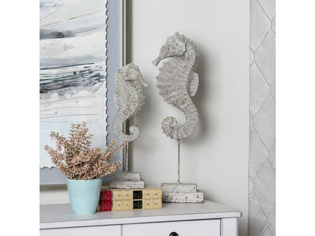 Seahorse Beige Seahorse Finials by Crestview at Eve Furniture